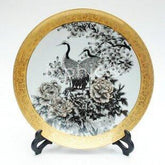 INPHIC-景德鎮陶瓷盤 雕金裝飾盤 粉彩盤 掛盤 松鶴牡丹 擺設